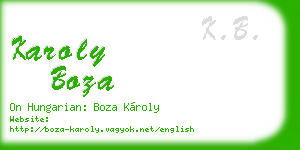 karoly boza business card